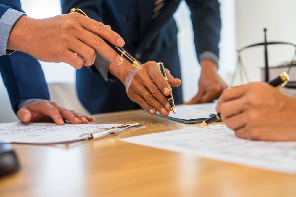 Lawyers Reviewing Papers